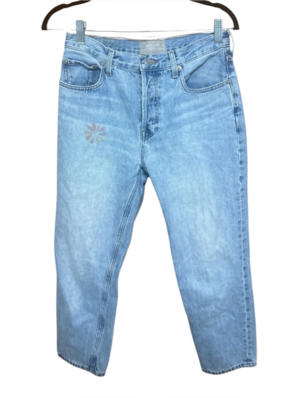 Everlane The 90s Cheeky Jean Light Wash Rigid Cotton Denim 28 Ankle Upcycled